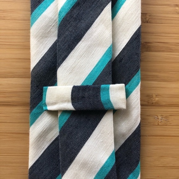 Peter Millar Silk Tie In Cream And Light Blue - Picture 4 of 8